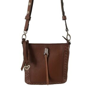 Brighton Crossbody Interlok Gia Pouch Bourbon Brown Leather Crossbody Bag